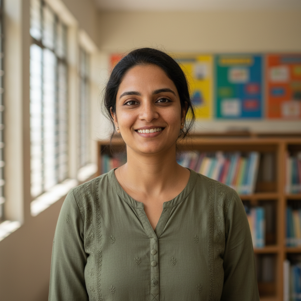 AI-generated illustrative portrait for Anjali Menon, Special Educator